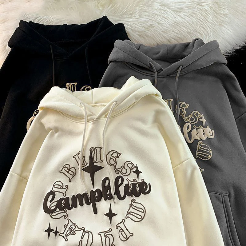 100% Cotton Hoodies Silver Fox Wool Sweatshirts For Men Couple Hoodies Hip-Hop Streetwear Pullover Vintage Harajuku Sweatshirt