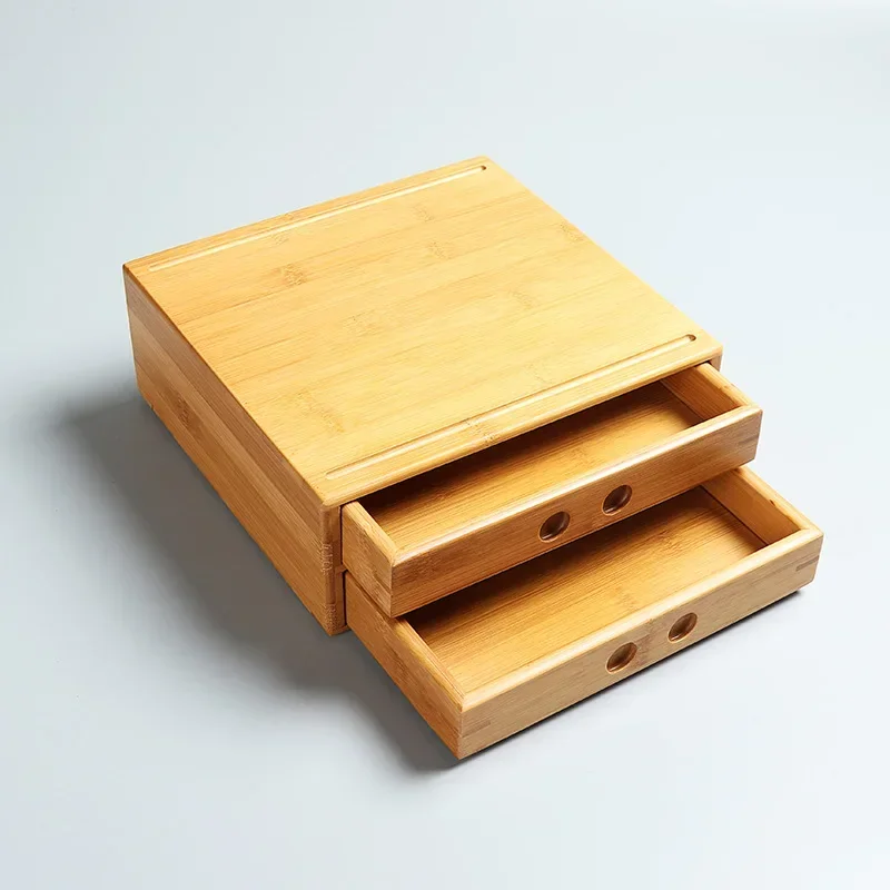 Bamboo Pu\'er Tea Boxes Pu\'er Separator Cut Tea Tray Kung Fu Tea Set Ceremony Accessories Healthy Food Storage Drawer