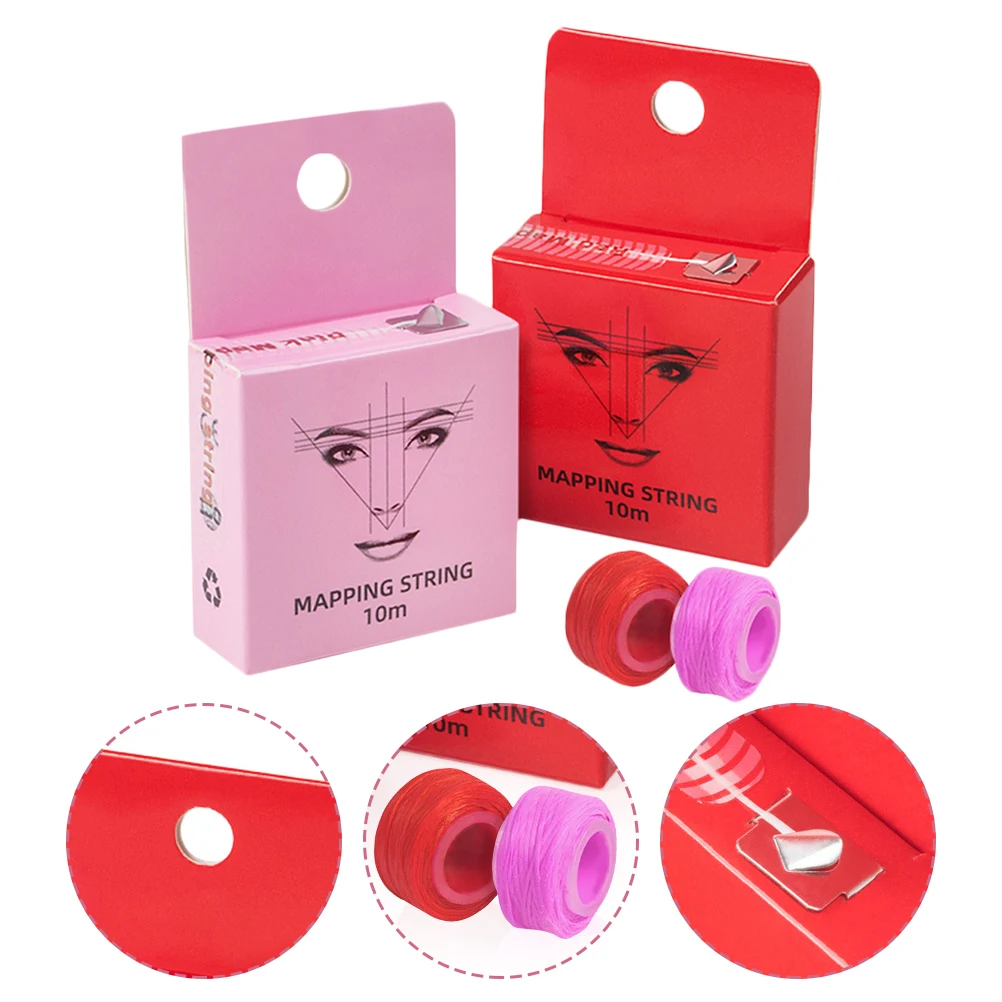 

Линейка для рисования бровей, 2 коробки, нить для татуировки, инструмент для позиционирования проволоки, измерительная нейлоновая линейка для бровей, длинная