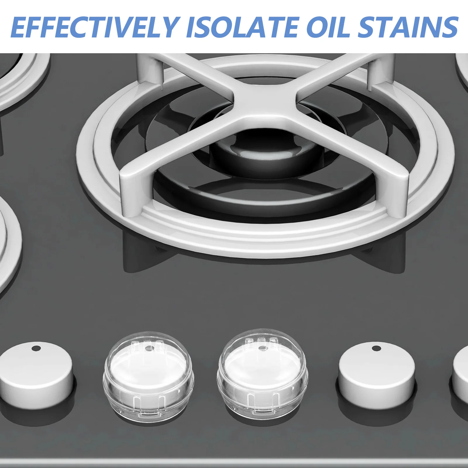 

6Pcs Gas Stove Protective Covers Transparent Heat Resistant Knob Guards Oil Resistant Safety Stove Switch Protectors Kitchen Gas
