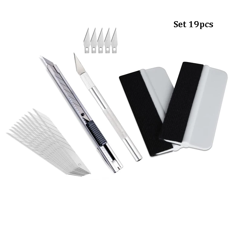 Window Tint Kit Wikkelen Spatel Verijdelen Tool Auto Vinyl Wrap Kit Mini Vilt Zuigmond Wrap Mes en Messen Micro Hoekwisser