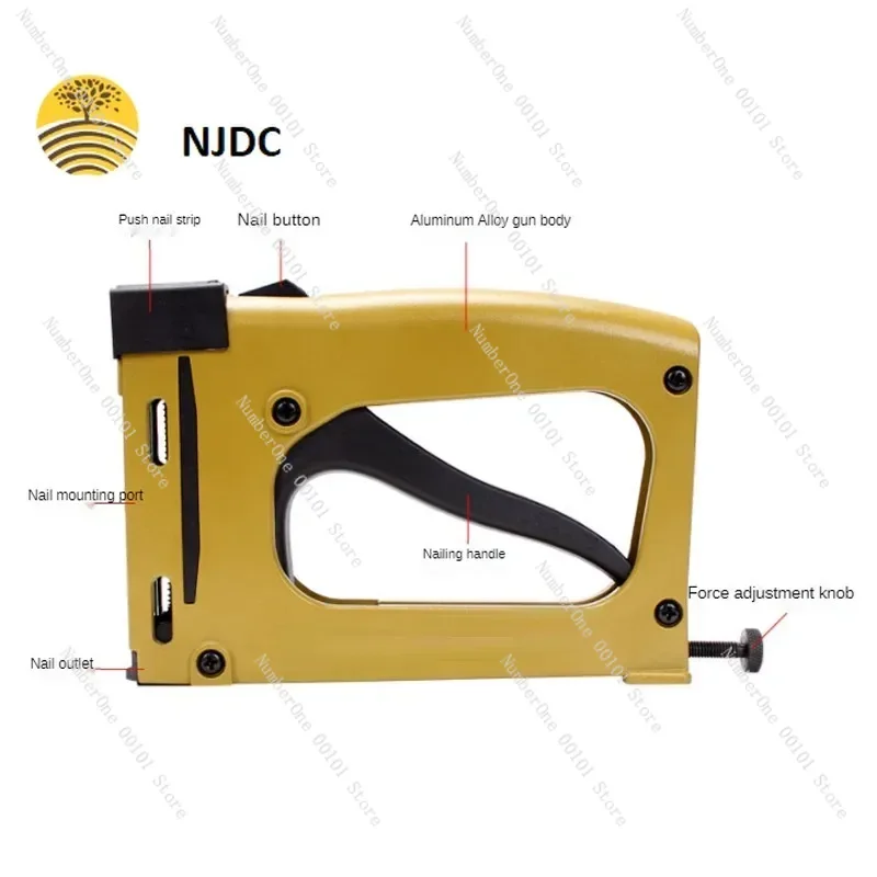 Furniture Interior Decoration Manual Nail Gun Leather Product HM515 Tools with 1000PCS, 5x15MM