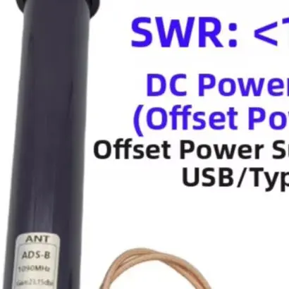 1090MHz Active ADS-B 23.15dBi Gain RF With For Type-c Terminal Block P'ower Supply For Aircraft Signal Reception