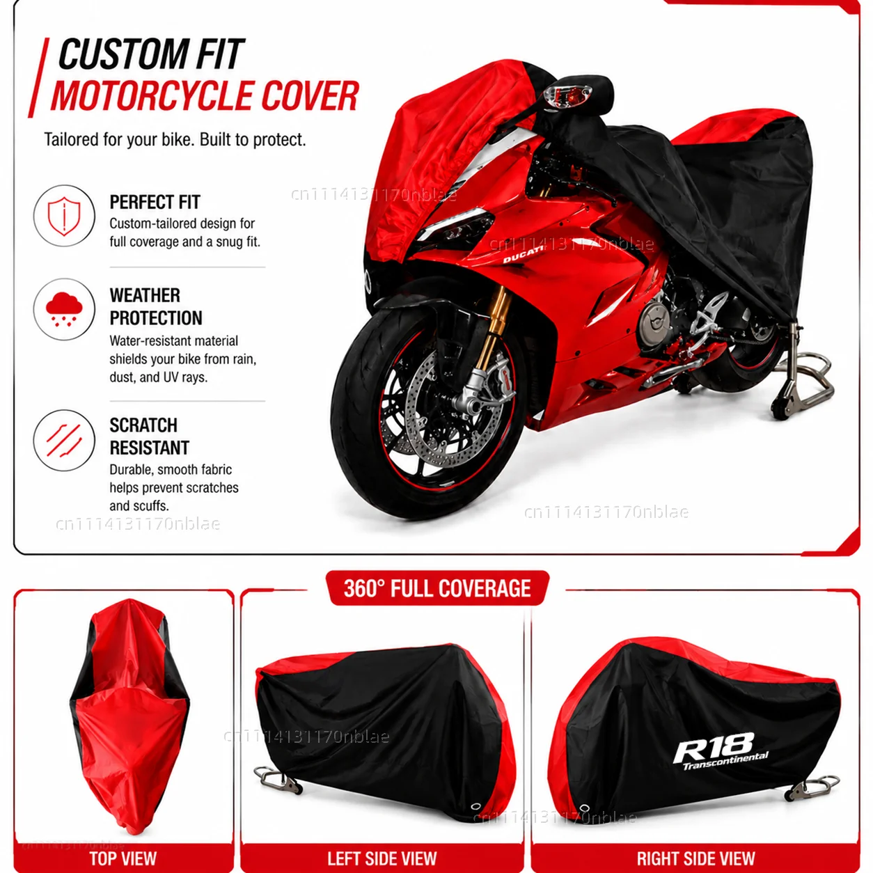 For BMW R18 Transcontinental 2020-2026 210D Motorcycle Cover Waterproof All Season Dustproof UV Protection Moto Rain Cover image 3