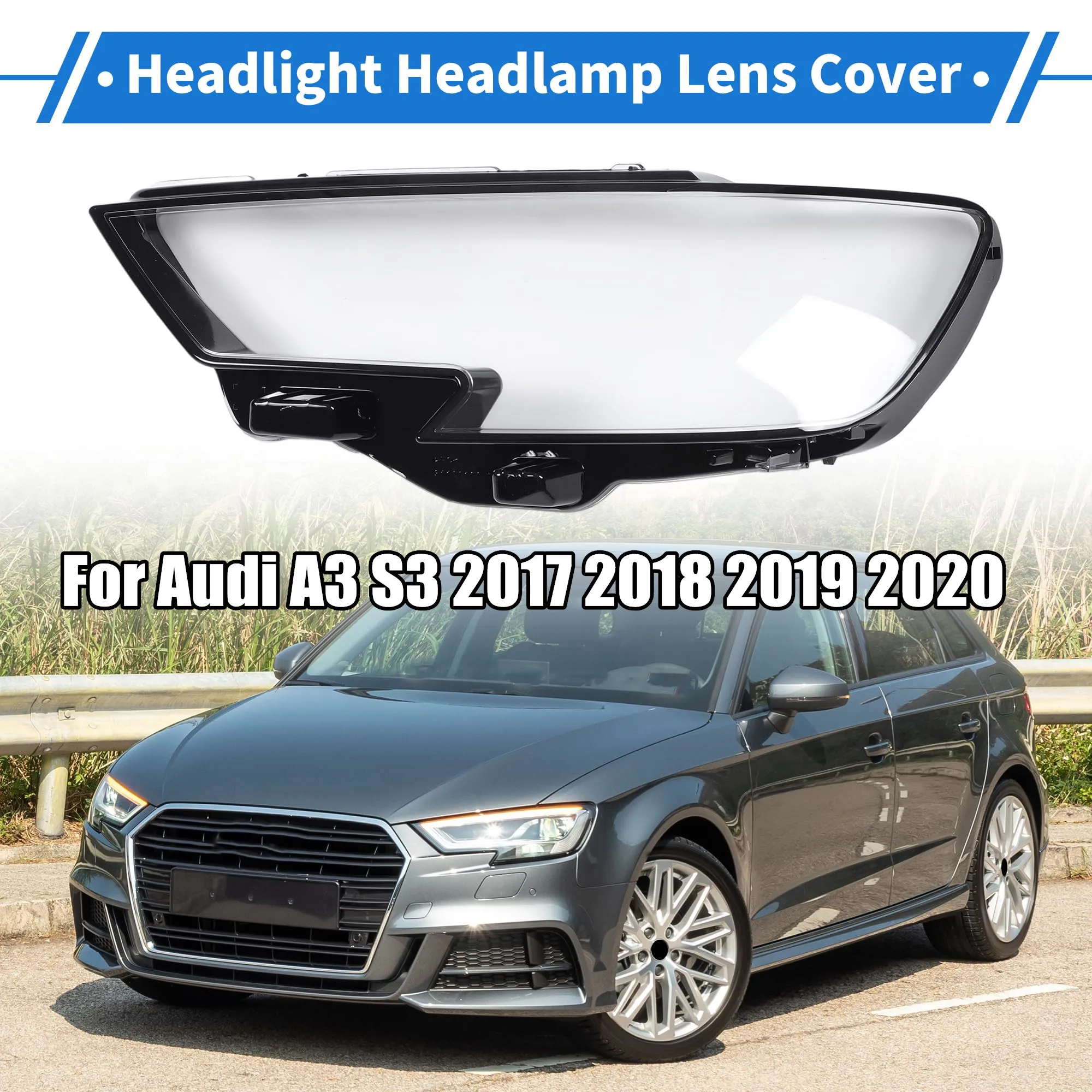 

Корпус фары для Audi A3 S3 2017 2018 2019 2020, крышка объектива фар, прозрачный абажур, прозрачная крышка автомобильной фары