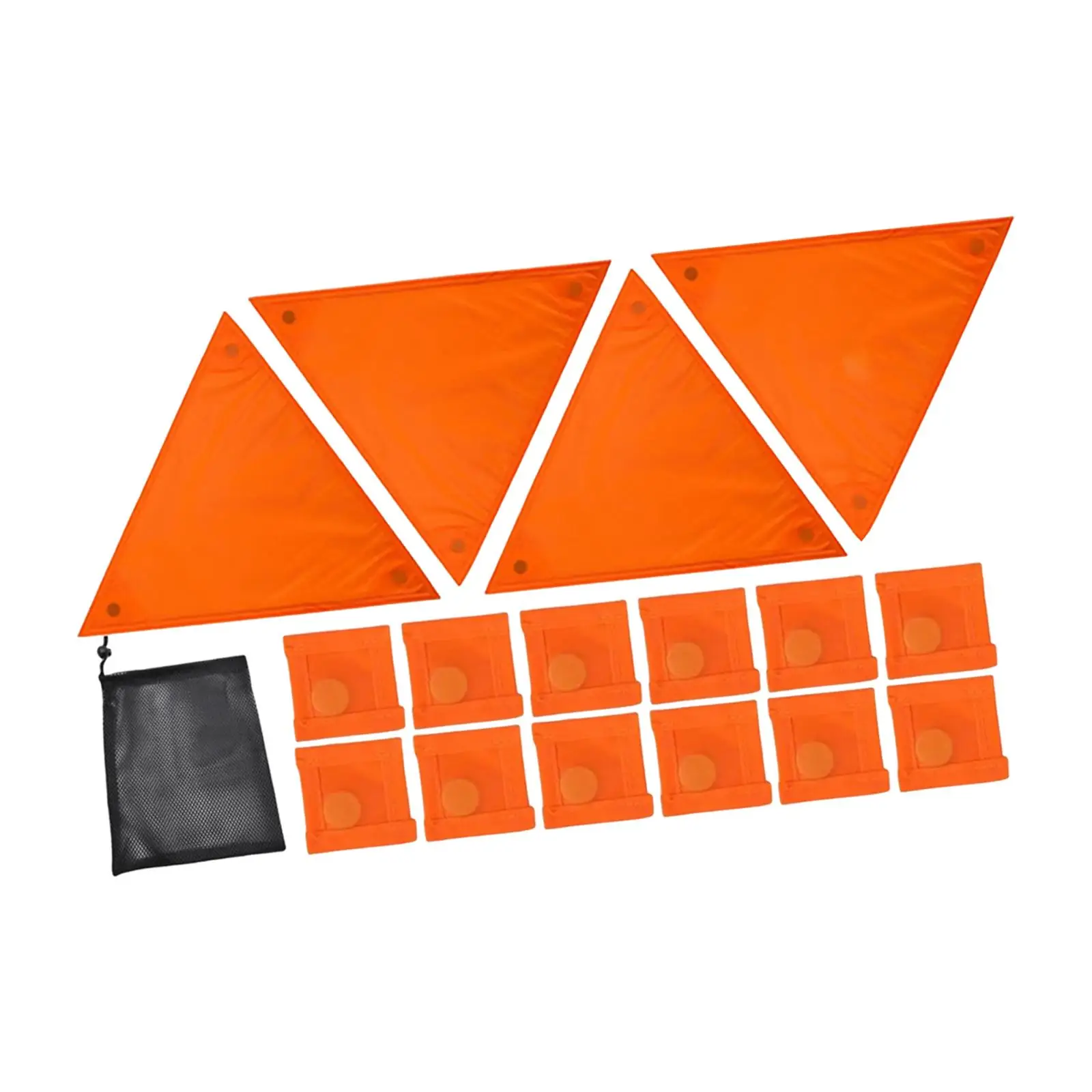 High Visibility Orange Security Signs Kit Attachments for Tents Tear Resistant Lightweight Multipurpose Triangle Shape
