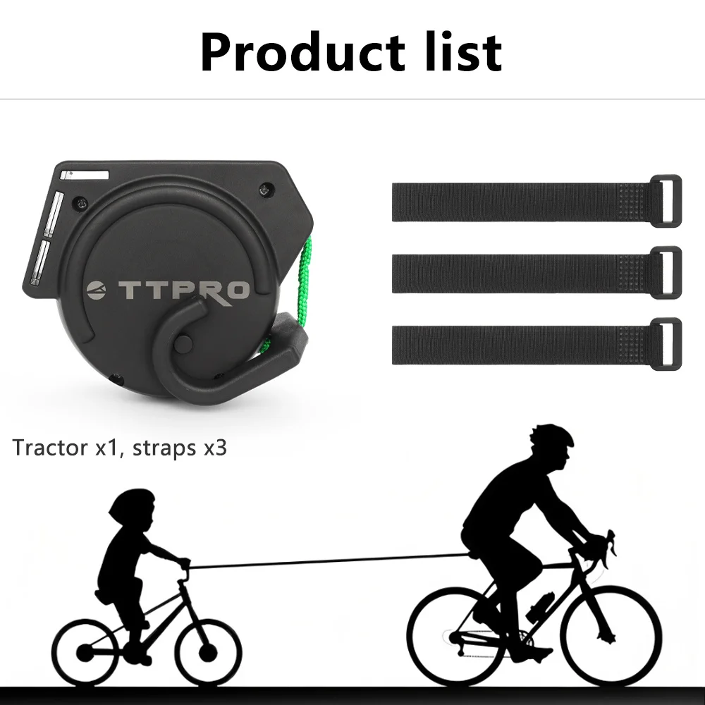 Модернизированный велосипедный буксирный трос TTPRO, нейлоновый композитный материал, компактная автоматическая усадка для буксировки и буксировки, простая установка