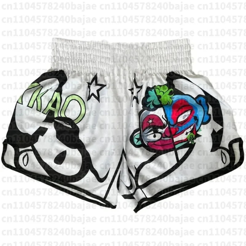 Men Kid Muay MMA Thai Martial Arts Hall 3D Cartoon Printing Fitness Shorts Sports Fighting Grappling Shorts Boxing Trunks