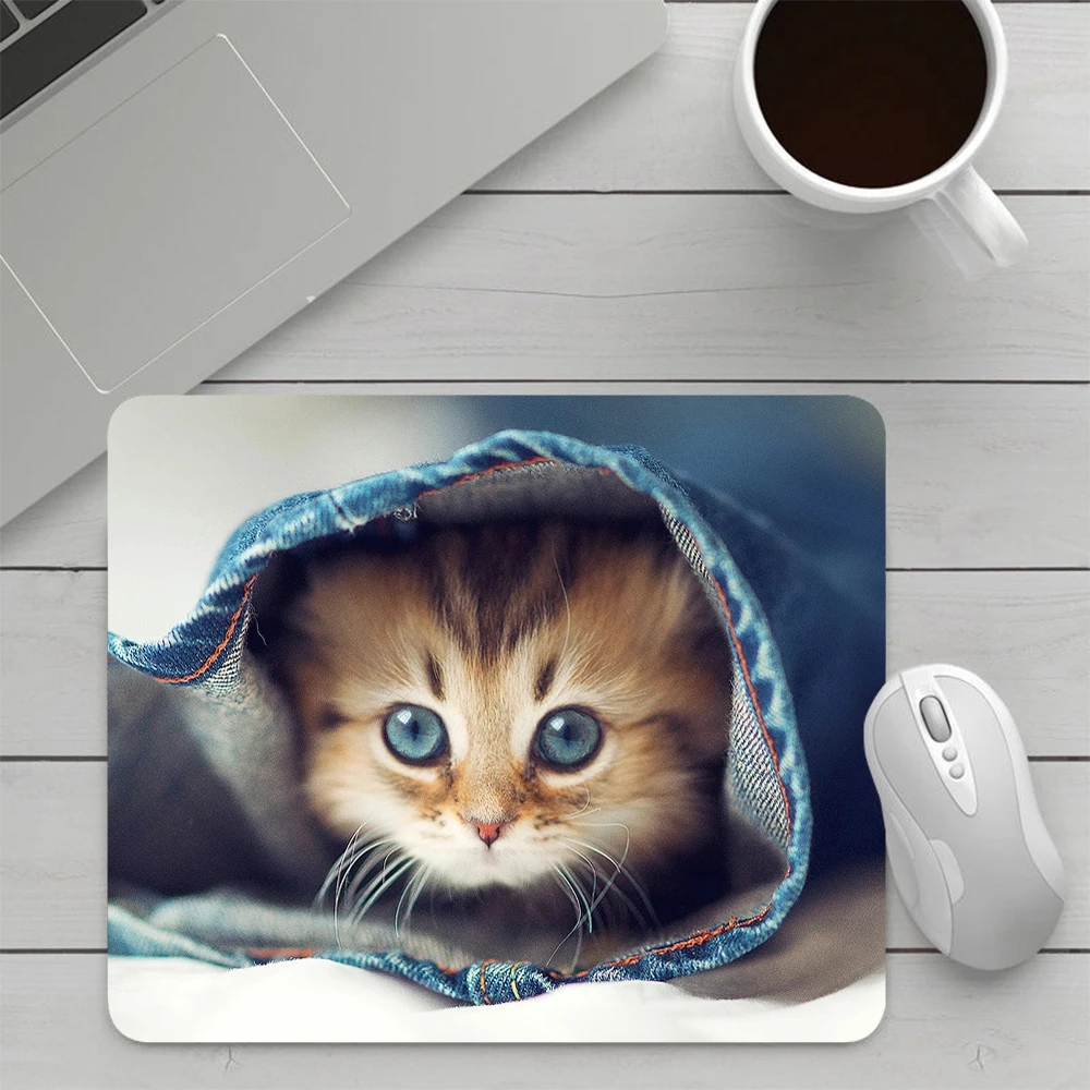 Cute Cat kitten Small Gaming Mouse Pad Computer Mousepad PC Gamer Mouse Mat Laptop Office Mausepad XXL Keyboard Mat Desk Pad