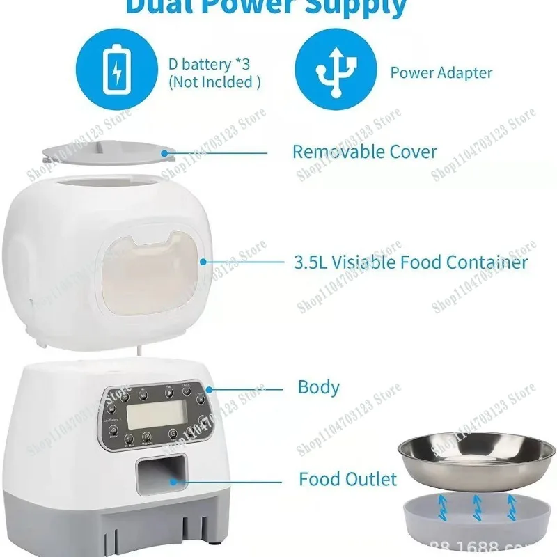 2026 popular pet feeder timed quantitative feeder factory direct sales fully automatic