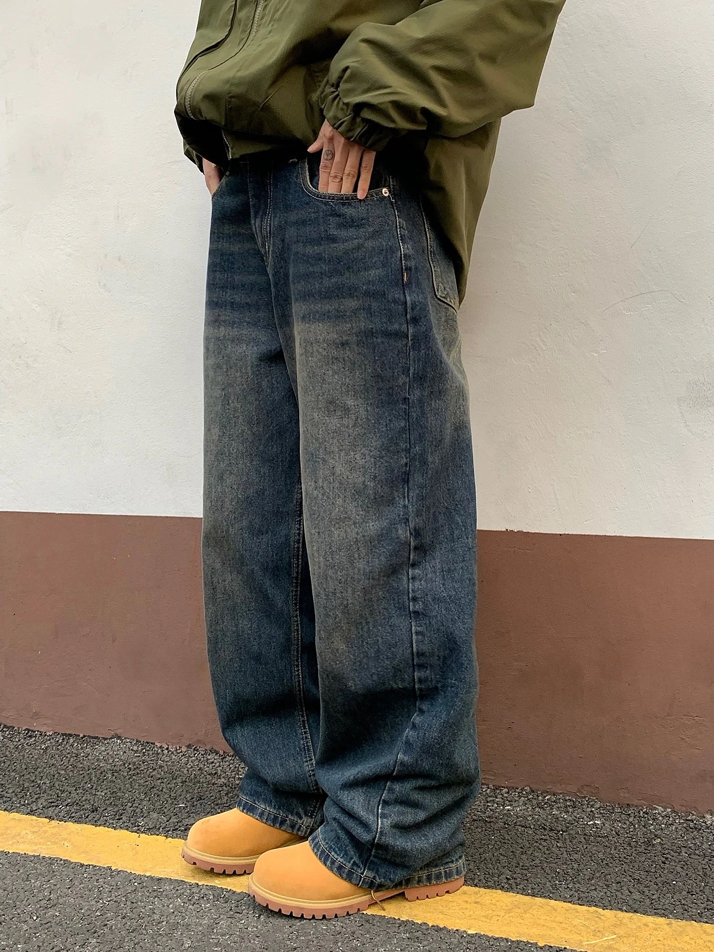 

Винтажные джинсы Lifeasam Waed, свободные прямые длинные брюки, женские универсальные повседневные прямые джинсы Faion Street Sle