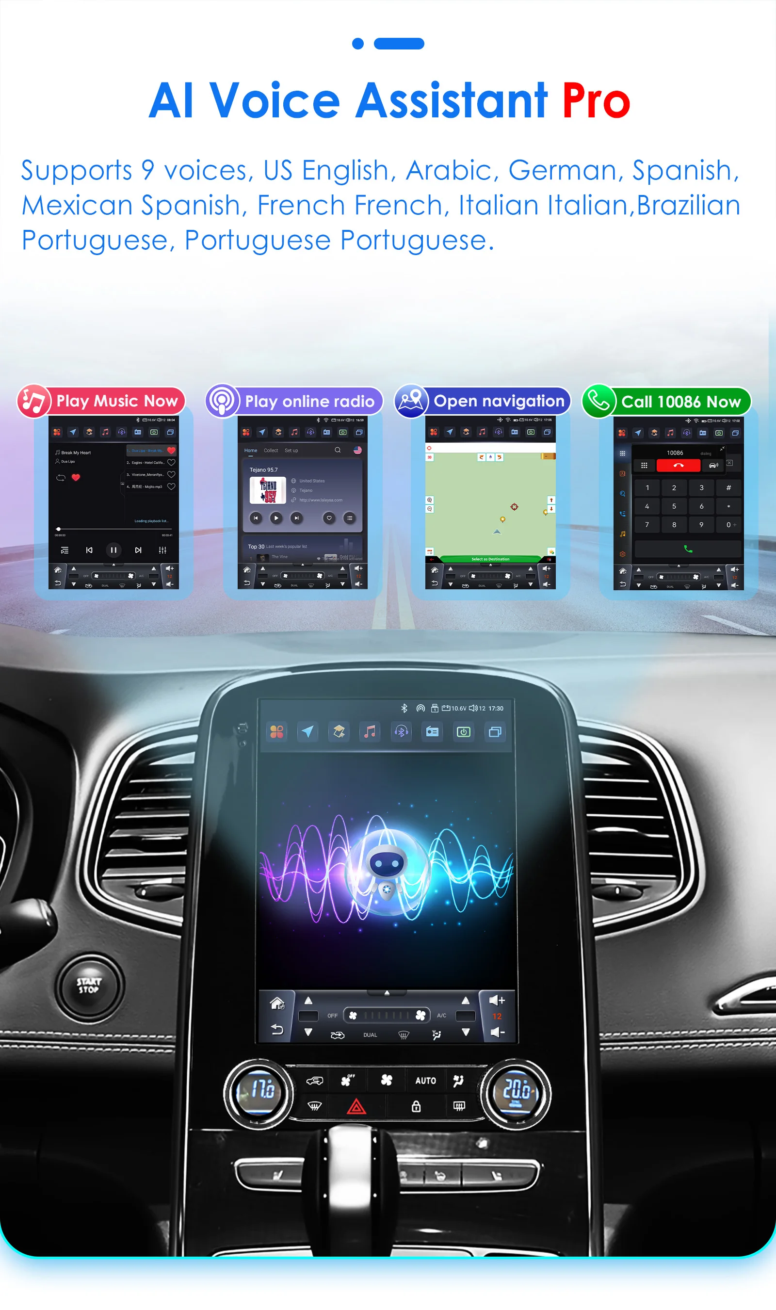 Hizpo 9,7 Zoll Auto-Bildschirm-Navigation für Renault Scenic 2013 - 2024 Multimedia-Videoplayer GPS Carplay Android Auto 360-Grad-Kamera – Detail 20