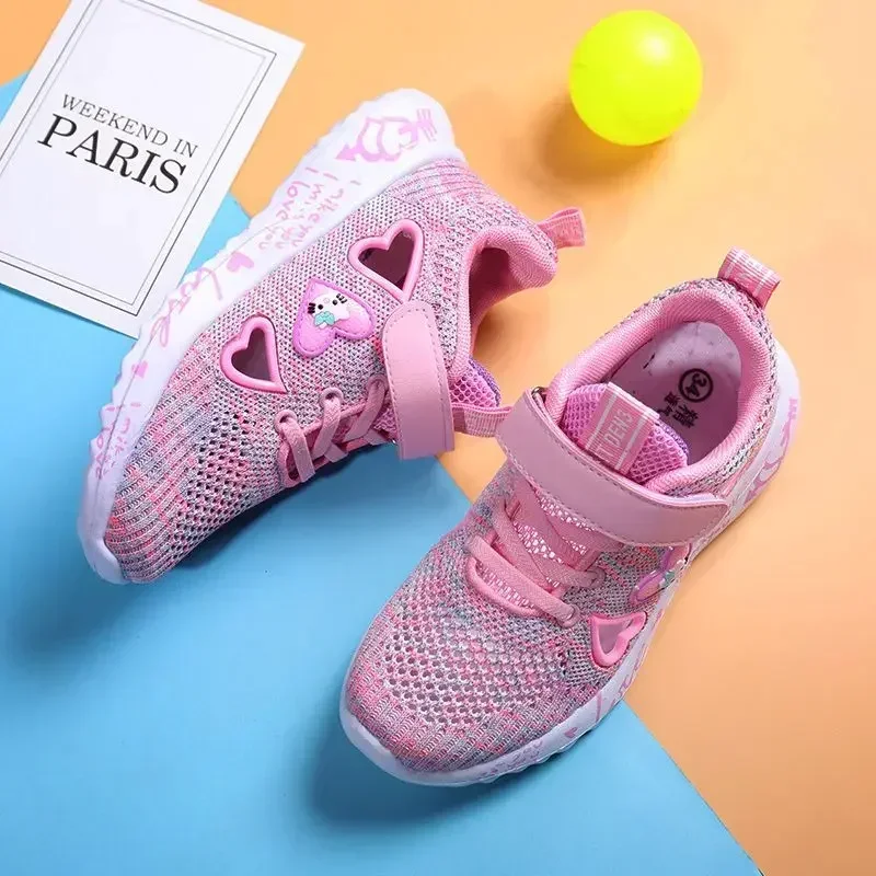 Zapatillas de deporte para niños y niñas, zapatos planos de primavera, tenis para niños pequeños, de verano, de malla transpirable, deportivas y