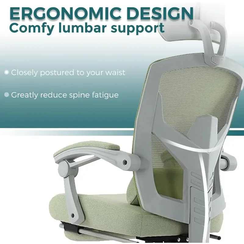 Ergonomic Office Chair, Reclining High Back Mesh Computer Desk Swivel Rolling Home Task Chair with Lumbar Support Pillow