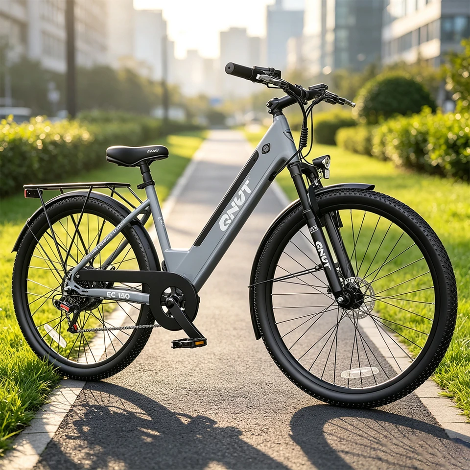 QNUT EC150 26 Inch City Commuter Electric Bike for Adults, 1000W Peak Motor, 48V 10.4Ah Removable Lithium Battery, 7‑Speed, Max 20MPH Urban Commuting Ebike for Daily Riding image 3