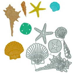 Conch Starfish Scallop Pattern Metal Cutting Dies Scrapbooking Diy Card Clipart Clip Art Paper Sea Shells Decorating Die Cutter