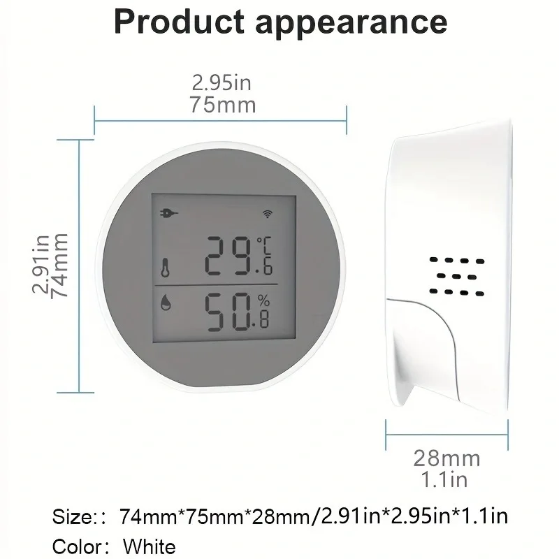 Tuya Smart Home WIFI Temperature and Humidity Sensor App Remote Display Sensor