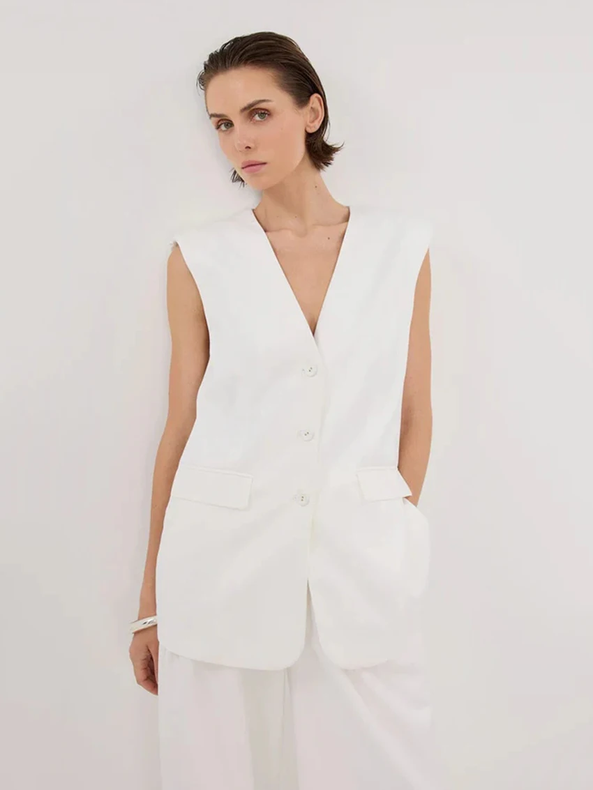 Marthaqiqi Fashion Female Sleepwear Set V-Neck Pajamas Sleeveless Nightgowns Tank Top Nightie Pants Loose Women'S Nightwear Suit