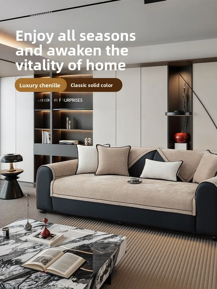

2025 New Ele Sofa Cuion Cover Anti-Slip All-Season Luxury Sensation Snail Velvet Sofa Pad Tee-er Four-er Univ...