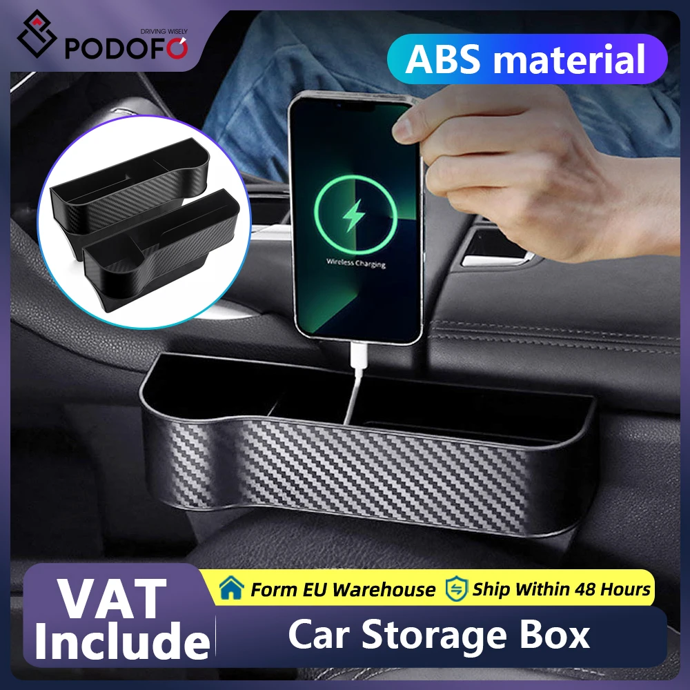 Podofo Multifunctional Car Seat Crevice Gaps Storage Box Seat Organizer Gap Slit Filler Holder For Wallet Phone Slit Pocket