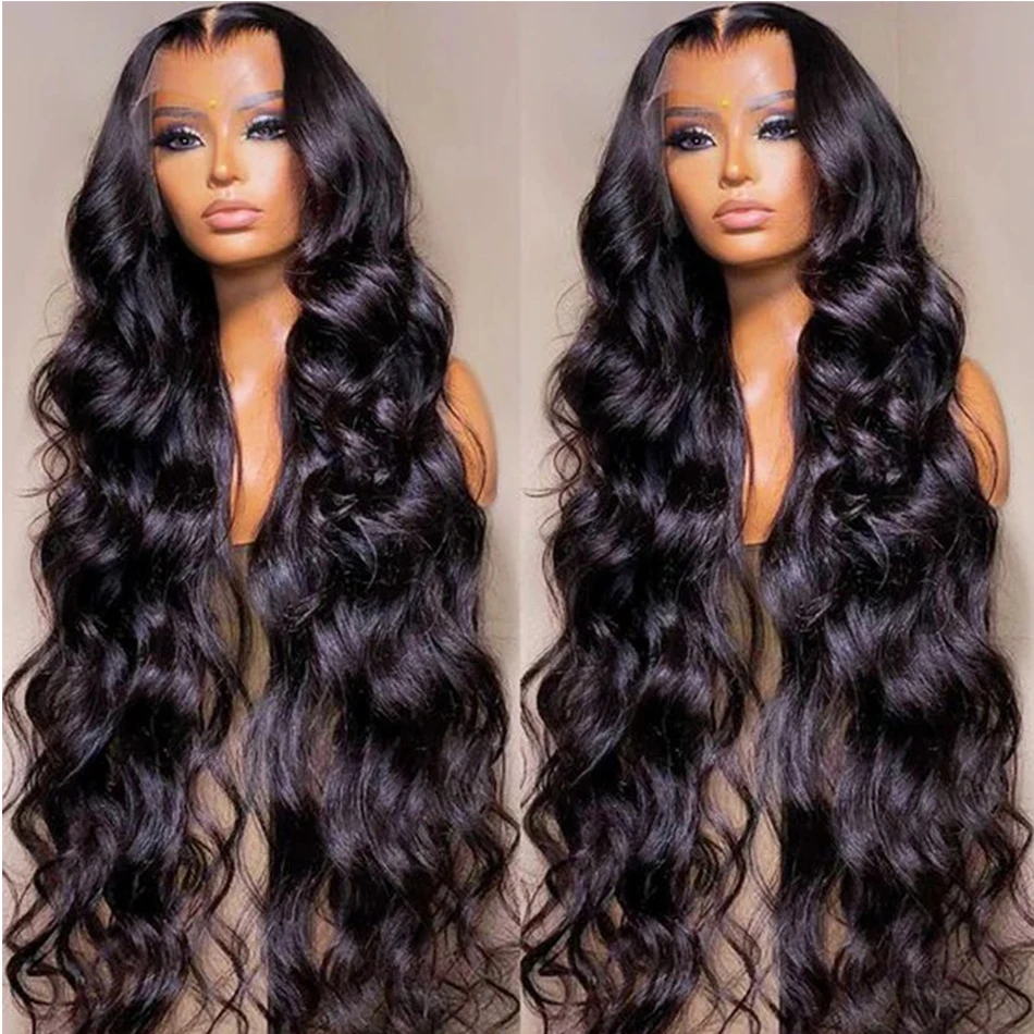 180 Density Body Wave Lace Front Wigs 13x4 HD Transparent Lace Frontal Wigs Human Hair With Baby Hair Natural Color