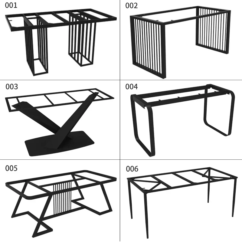 

Nordic stainless steel large table desk bar foot makeup metal bracket simple black leg customization