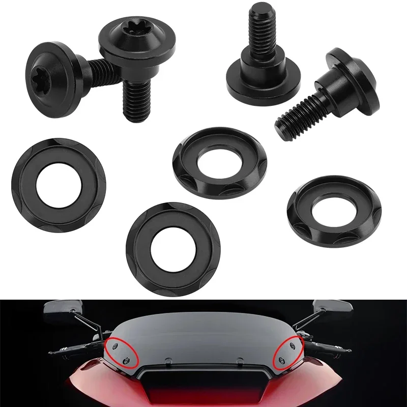 

4 Pcs Motorcycle Accessories Fairing Windshield Screw Bolts Caps Kit Metal For Harley Touring Road Glide CVO/SE FLTRXSE 23-24