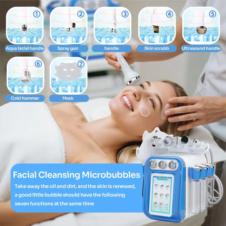 

7 1 Multifunctional Water Anti-Wrinkle Facial Cleaning Beauty Salon Machine Multifunctional Skin Care Equipment Hydrating