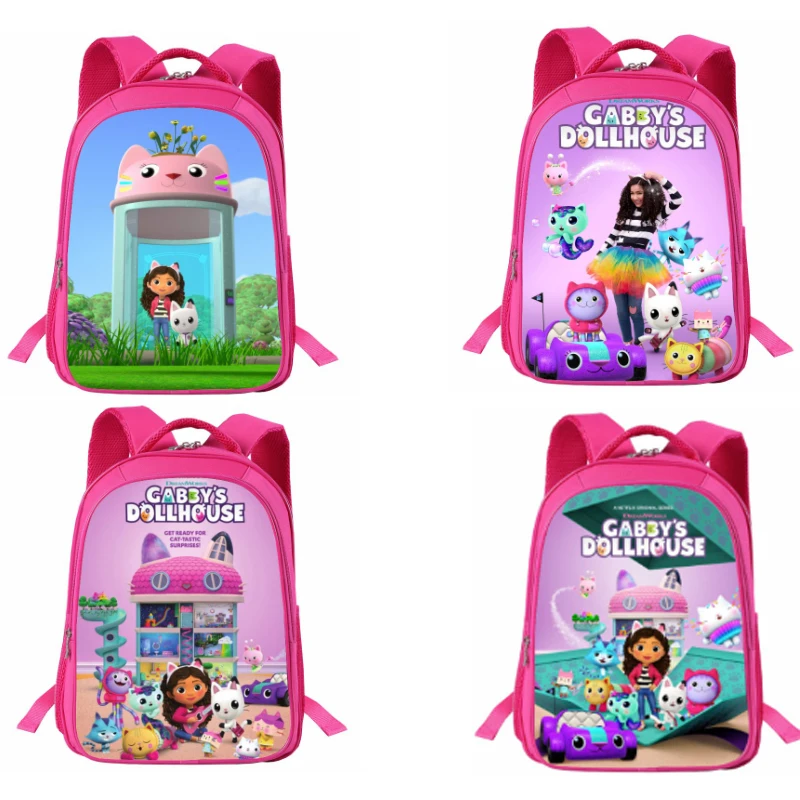 New Printed Gaby Doll Schoolbag Cartoon Cute Gabby\'s Dollhouse Backpack for Students