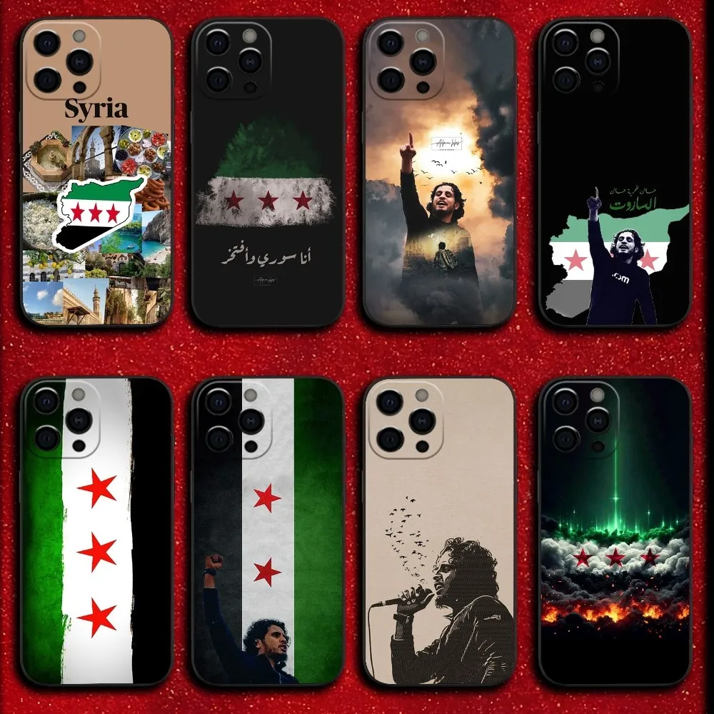 Syria S-Syrian Revolution Flag Phone Case For iPhone 16,15,14,13,12,11,Pro,X,XS,Max,XR,Plus,Mini Soft Black Cover