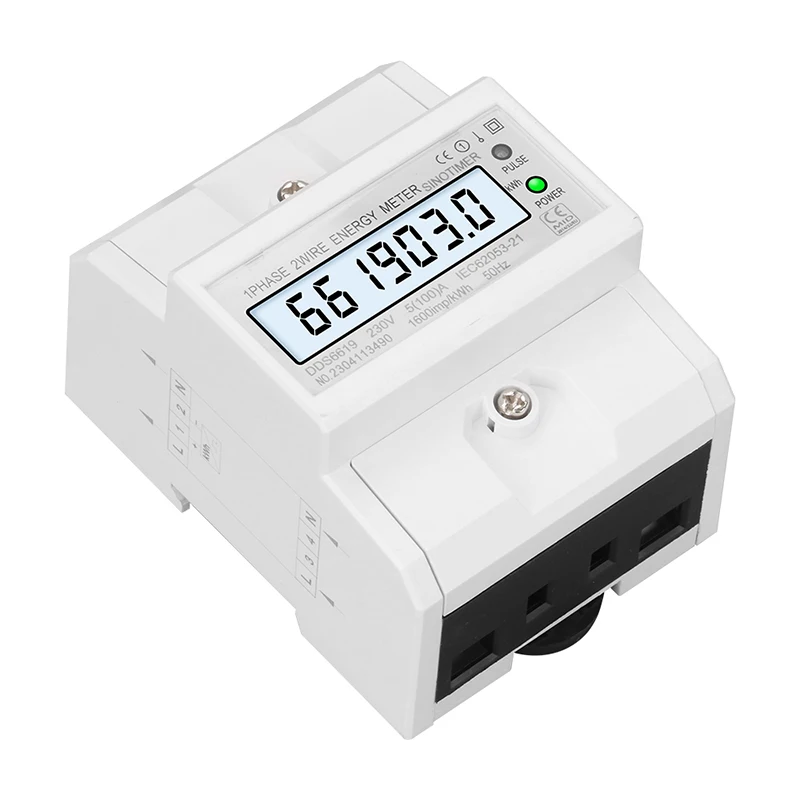 Din Rail Single Phase Electronic Energy Meter AC 220V 100A kWh Counter Consumption Analog Electricity Gague Wattmeter 50HZ