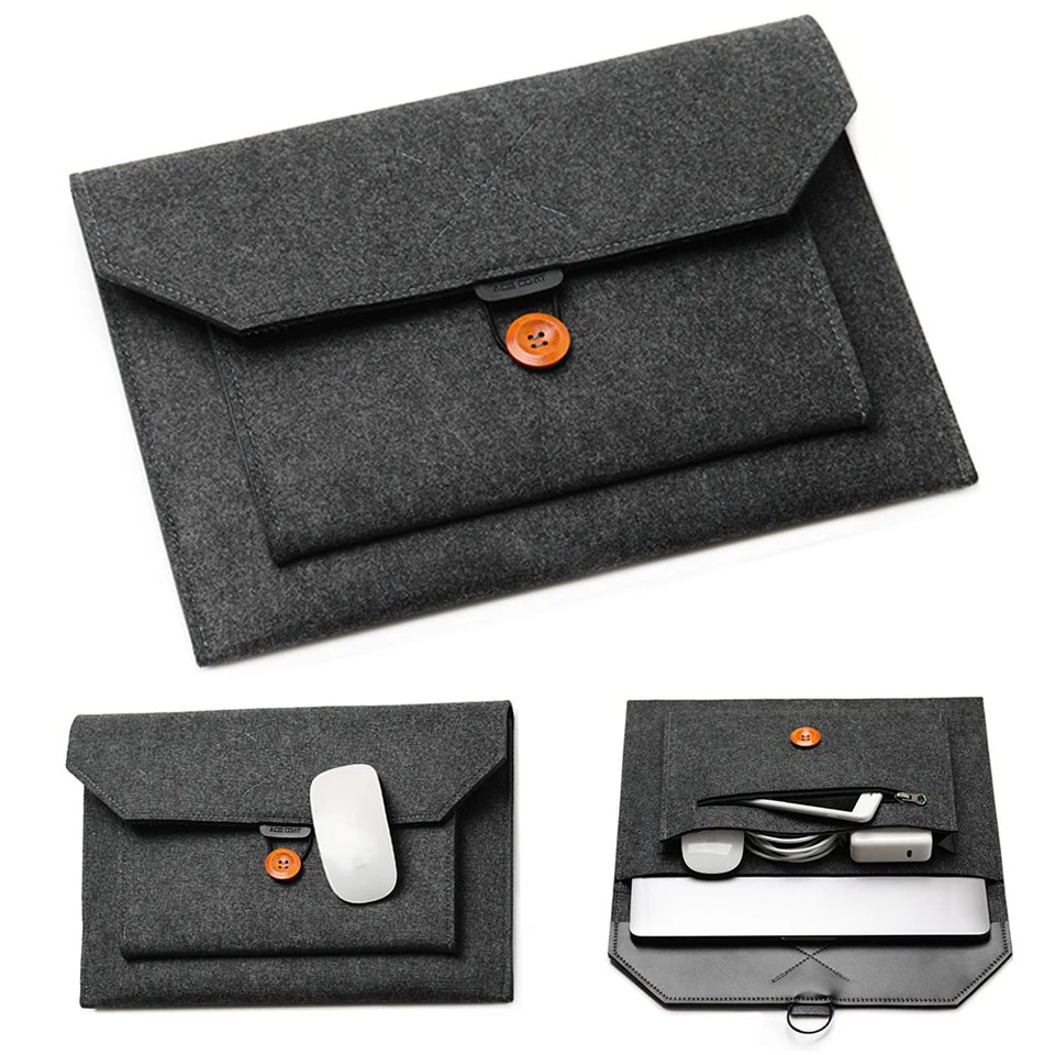 

13/14/15Inch Laptop Sleeve Felt Ultralight Notebook Tablet Pad Case Multi-pocket Pouch Bag Briefcases Tablet Multi Pockets Case
