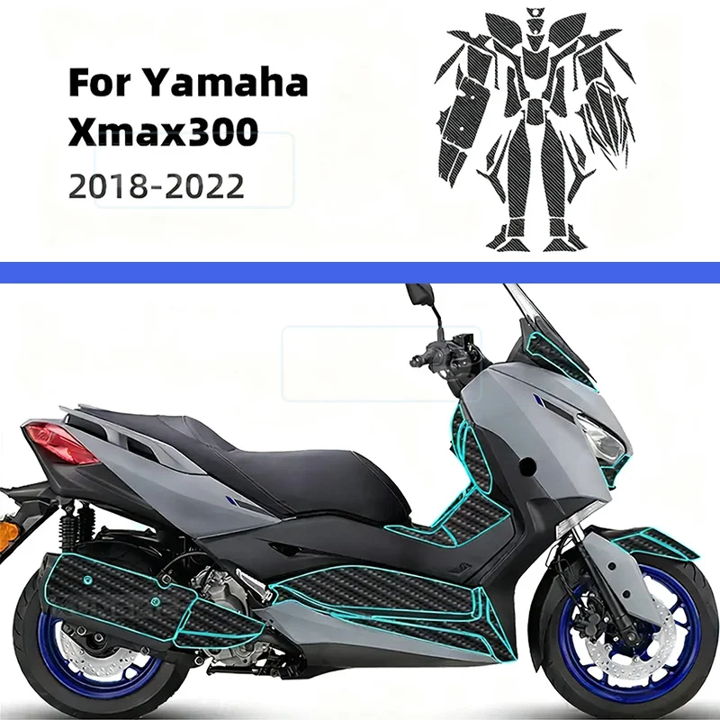 Motorcycle Fairing Protective Film for Yamaha XMAX300 2018-2022 PET Paint Protection PPF Anti-scratch Body Sticker Invisible