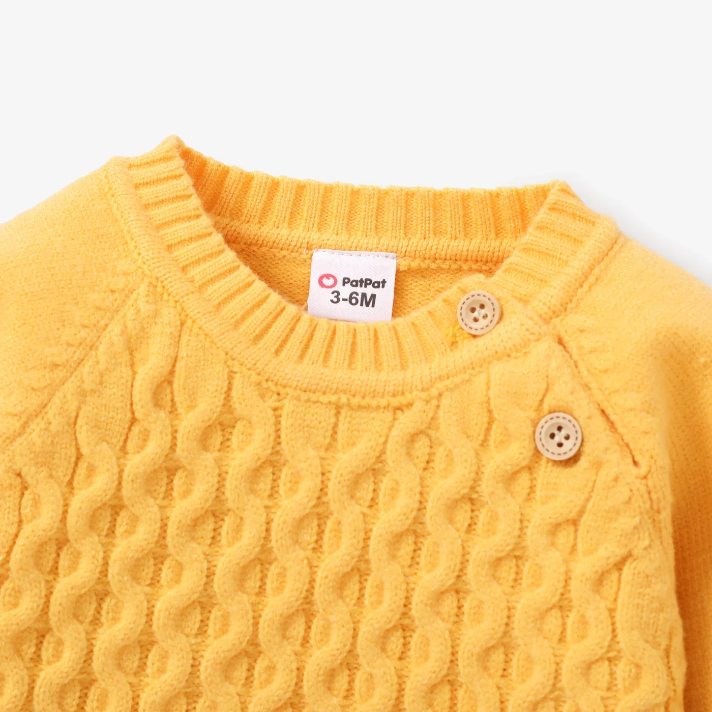 PatPat Baby Boy/Girl Button Texture Design Sweater  Solid color  Casual/Outdoor Warm & Soft Suitable for Autumn Season