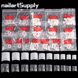 500Pcs/Bag Square False Toe Nails Half Cover Soft Gel White Clear Artificial Fake Toenail Acrylic Foot Manicure False Nails Tip