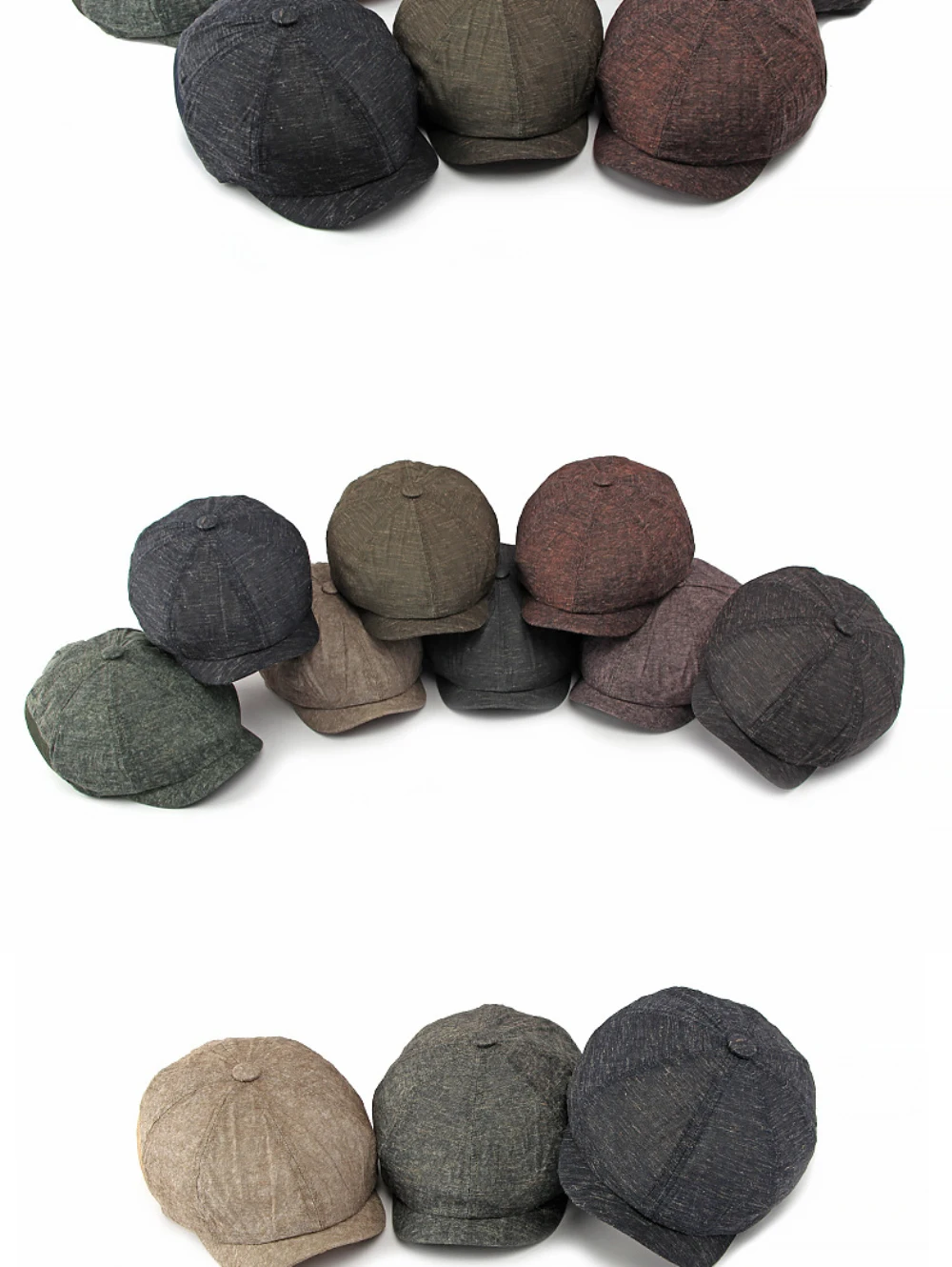 HT5110 Baskenmützen Neue Frühjahr-Sommer-Kappe für Herren und Damen Künstler-Achteck-Baskenmütze Verstellbare Mesh-Ivy-Flatcap Atmungsaktive Leinen-Baskenmütze – Detail 3