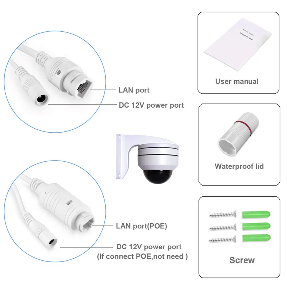 Imagem -06 - Câmera Dome Ptz ao ar Livre Câmera de Segurança Cctv Led ir Protocolo Hikvision com Slot para Cartão tf Mic Áudio hd 5mp ip Poe Zoom 5x H.265