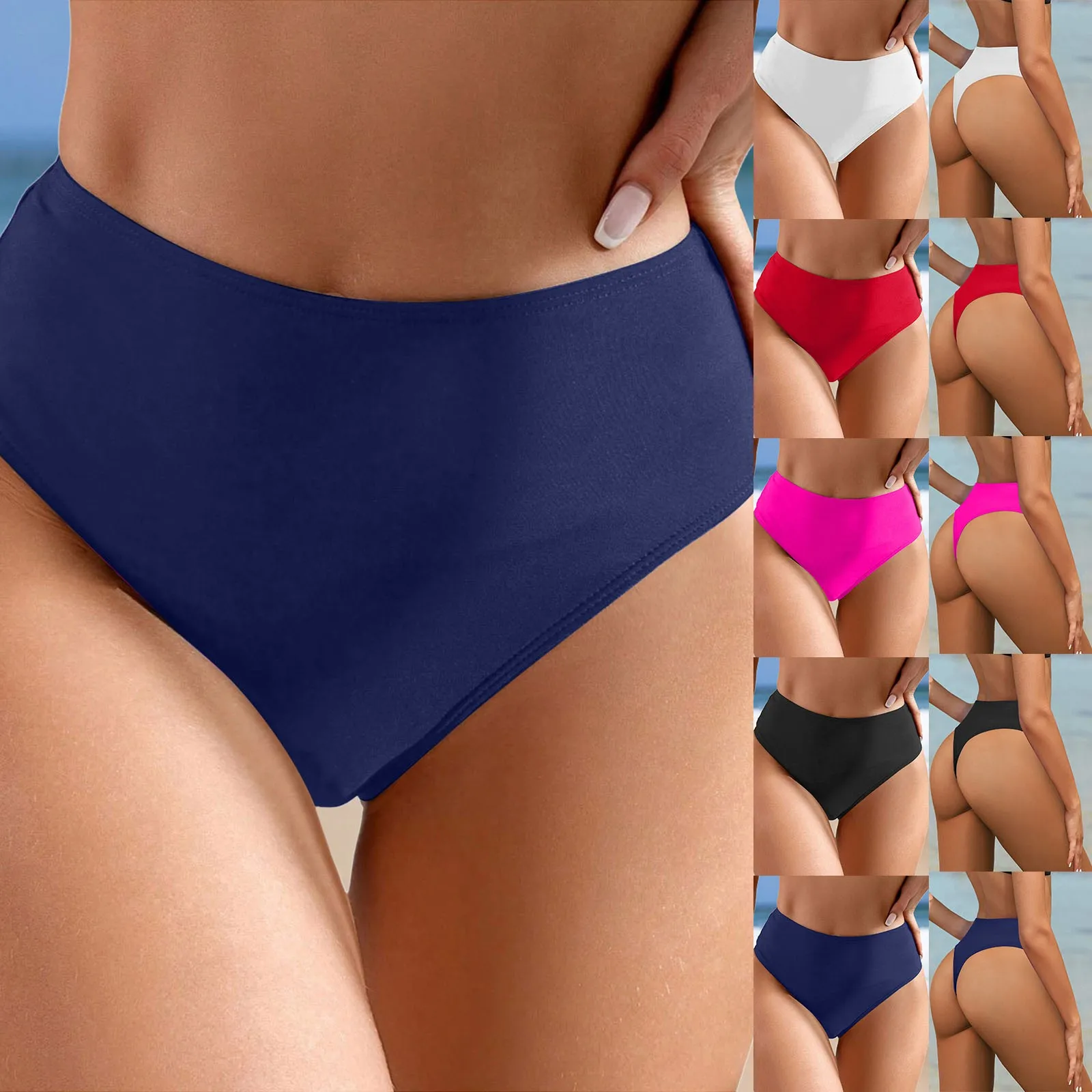 

Swim Suit Bottoms Womens High Waist Bikini Swim Briefs Beach Shorts Ruched Slim High Cut Bathing Suits For Women Beachwear