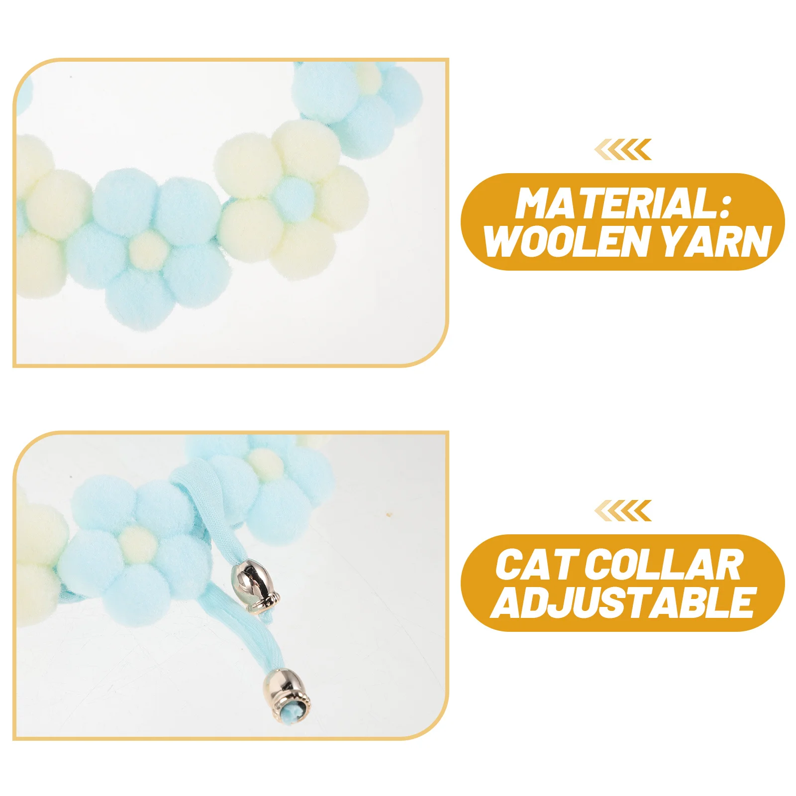 

Adjustable Pet Collar For Small Dogs Kitten Knitted Flower Design Decorative Puppy Cat Neck Accessory Pom Pom Collar Dog