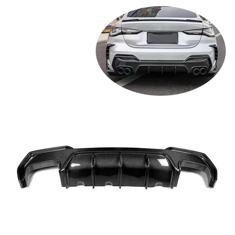 

For BMWS 4 Series G22 Real Carbon Fiber Rear Bumper Lip Spoiler Diffuser