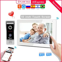 Top Tuya 10 ''Wifi Draadloos Video-intercomsysteem 1080P Nachtzicht Groothoek Video Deurbel Camera voor thuis