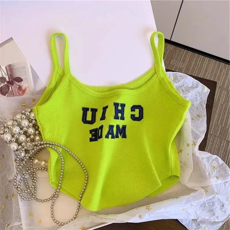 summer baby girls vest sling children Korean style letters kids crop top clothes toddler tank top camis 2 to 10 years
