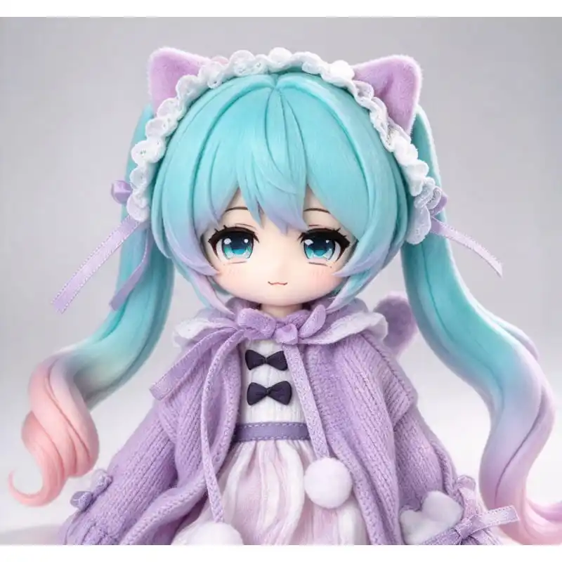 Blokees Hatsune Miku Daalamode Series Sweet Dream Party Action Figure, Fluffy Collectible Bjd Doll Desktop Display Gift view 5