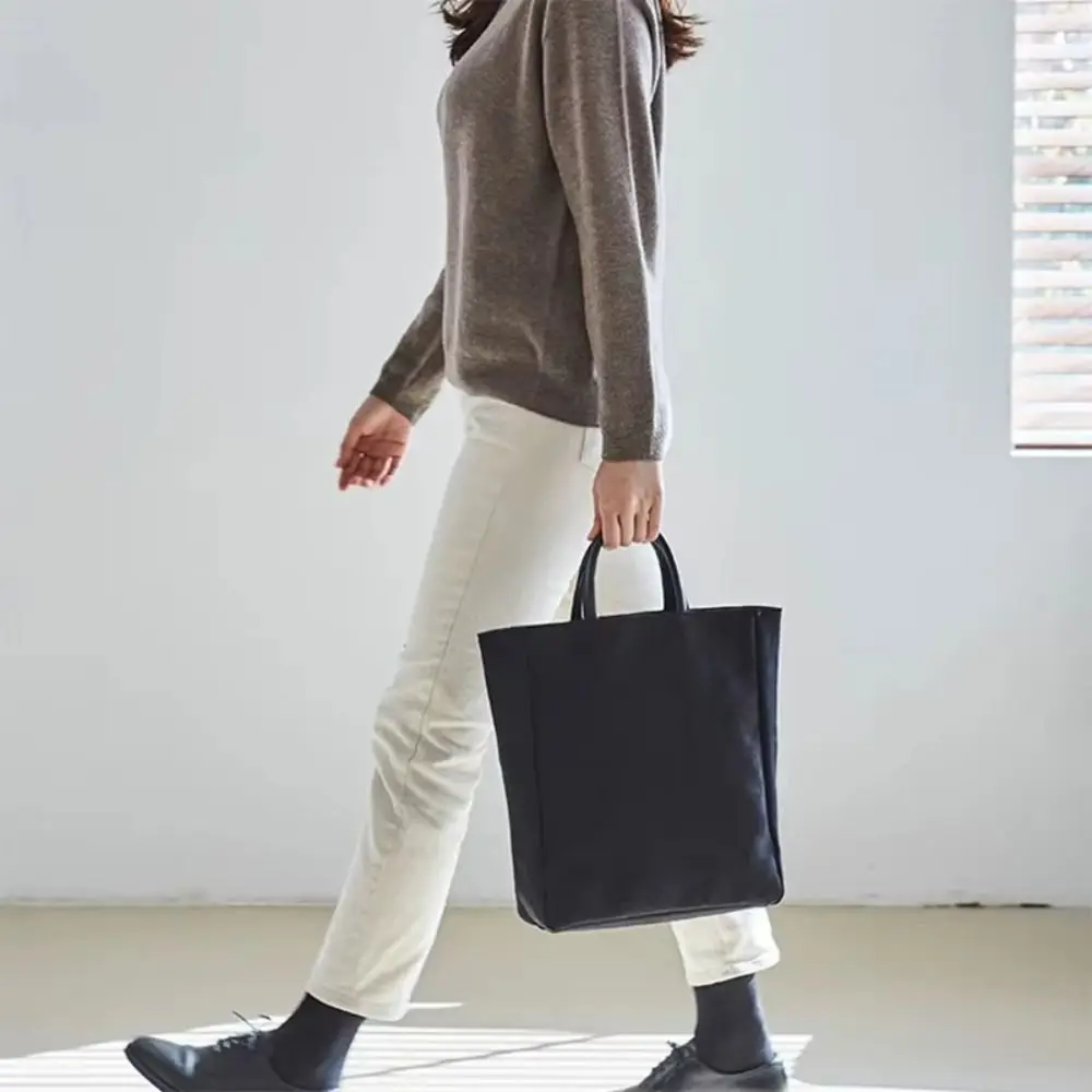 

Простая однотонная холщовая сумка-тоут, многофункциональная женская сумка большой вместимости, студенческая школьная сумка на молнии для покупок