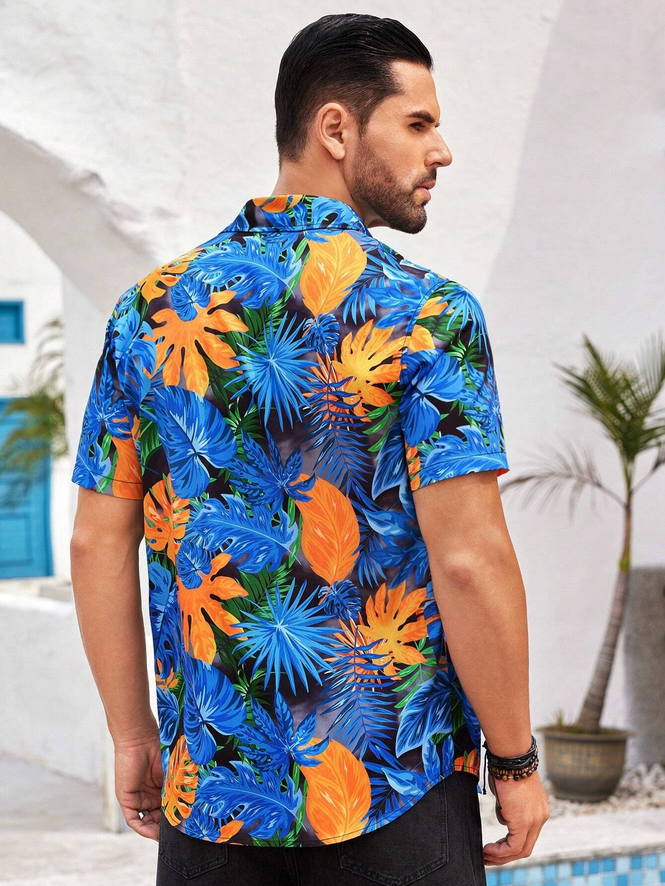 2 Pakaian Sosial Jalanan Lengan Pendek Bersirkulasi Pria, Atasan Cetak 3D, Kemeja Pantai Hawaii Pesta Luar Ruangan