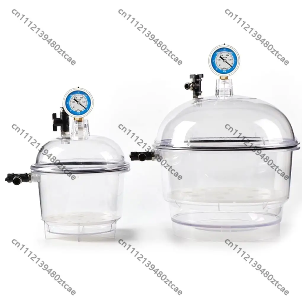 150mm 250mm Vacuum Desiccator Glass Drying Jar with Pressure Gauge Lab Storage Vessel