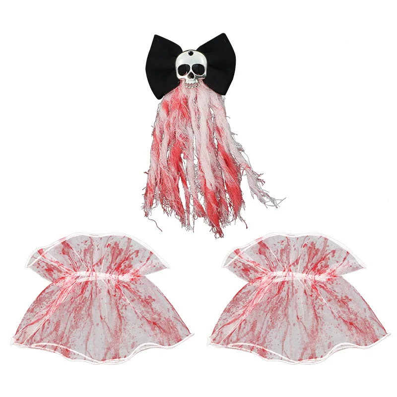 Halloween Braut Kopfbedeckung Retro Rose Gothic Diablo Spitze handgemachte Accessoires Ghost Bride Set Fun Dress Up