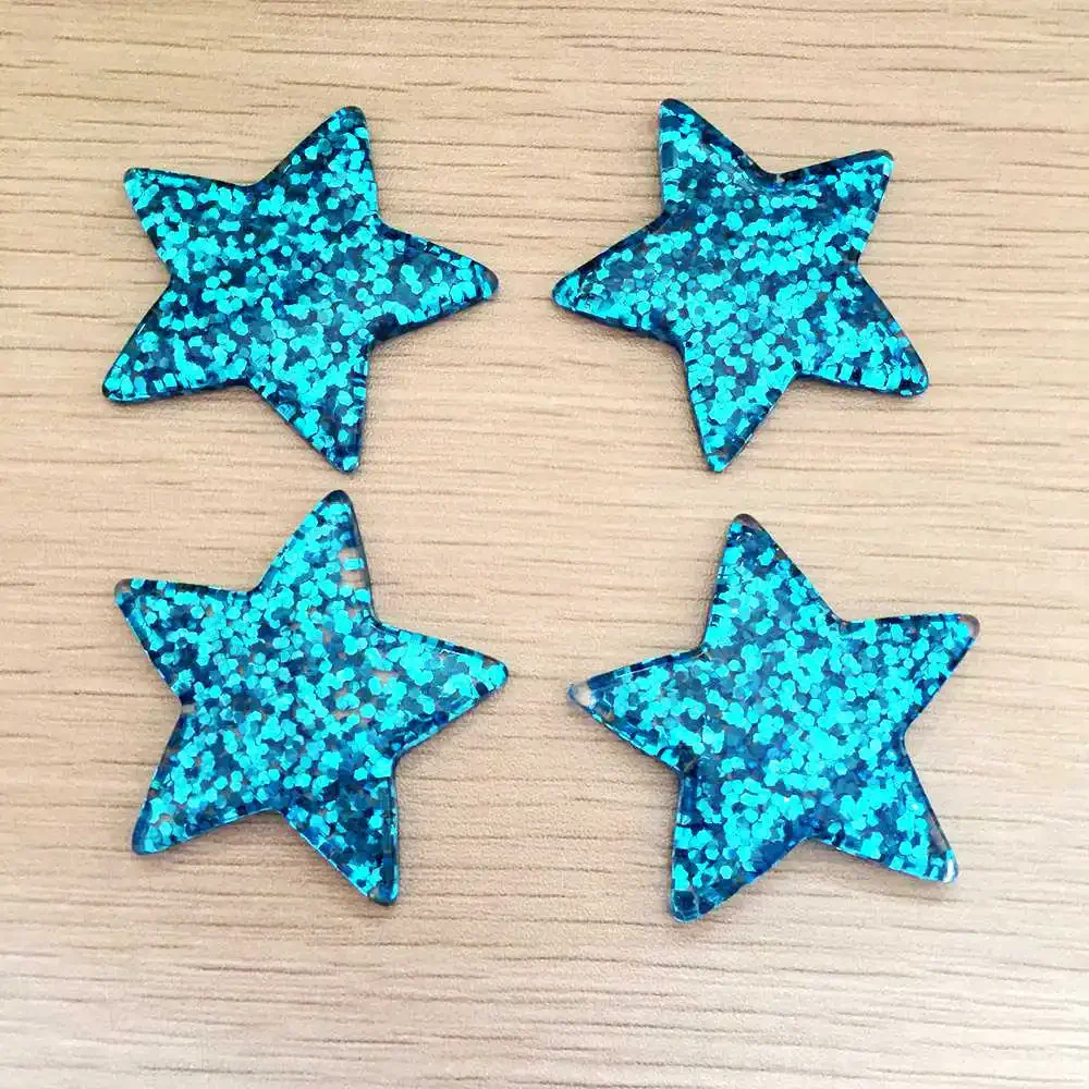 Glitter Big 4pcs/lot 36mm Star Shaped Rhinestone Flat back Cabochon Supply Decoration DIY Handmade Accessories -B21