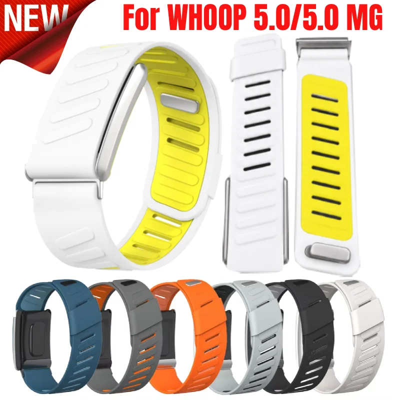 Sport Silicone Straps for Whoop 5.0 Smartwatch Accessories Adjustable Bracelet Correa Wristband with Frame for Whoop 5.0 MG Band