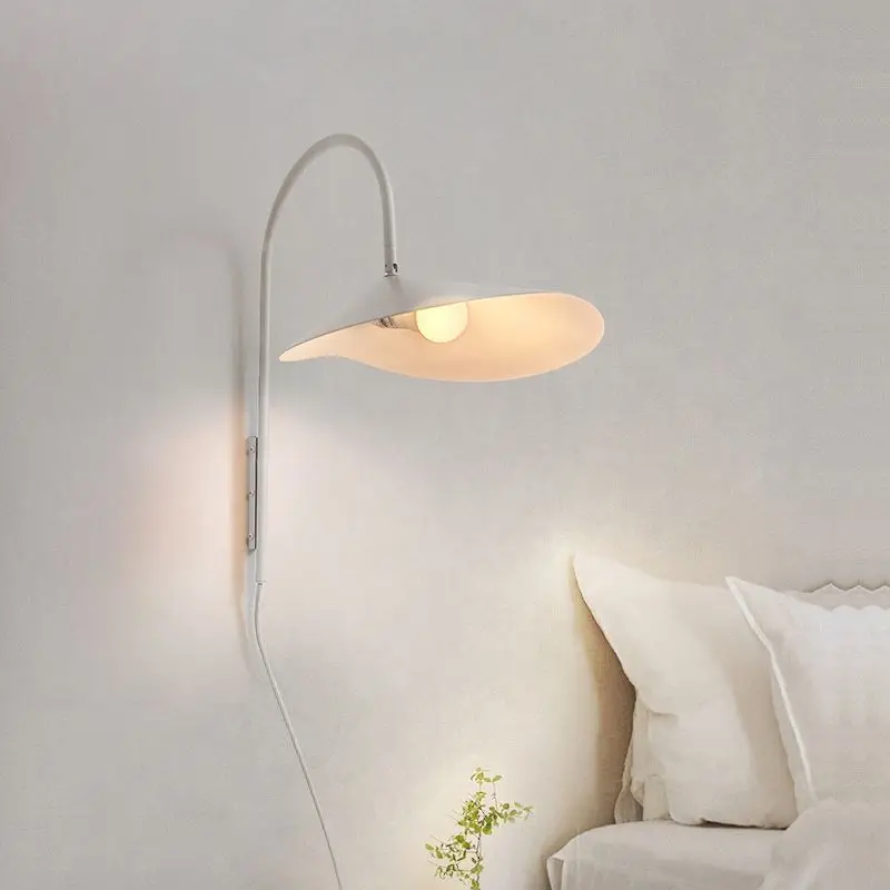 Modern Ceramic Wall Light Adjustable Rotating Bedside Lamp  Minimalist Swing Arm Sconce for Study Living Room Corridor LED